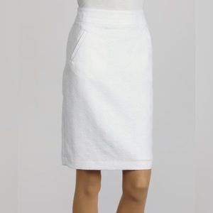 NWT Linea Domani White Floral Pocket Pencil Skirt, Size 6